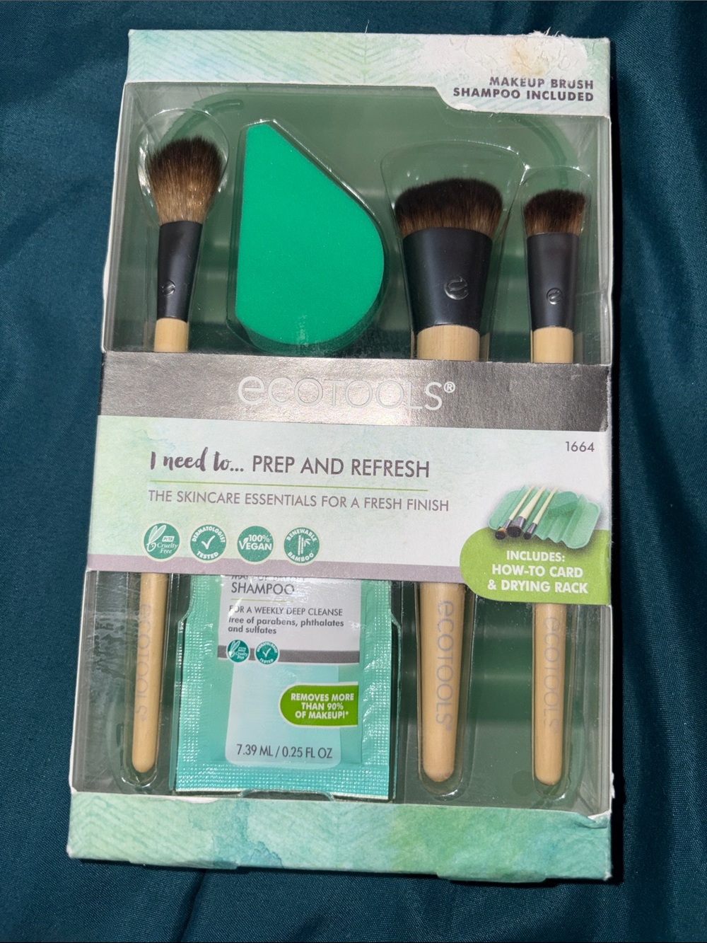 ecotools Makeup Brush & Sponge Set in Green and Natural- NIB
